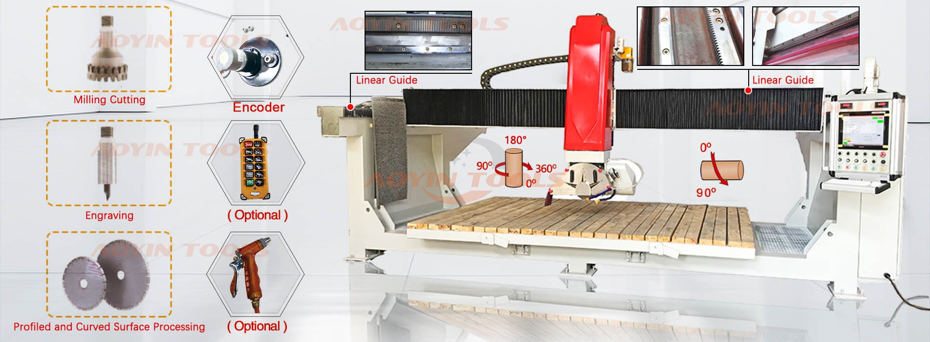 CNC Bridge Stone Cutting and Milling Machine