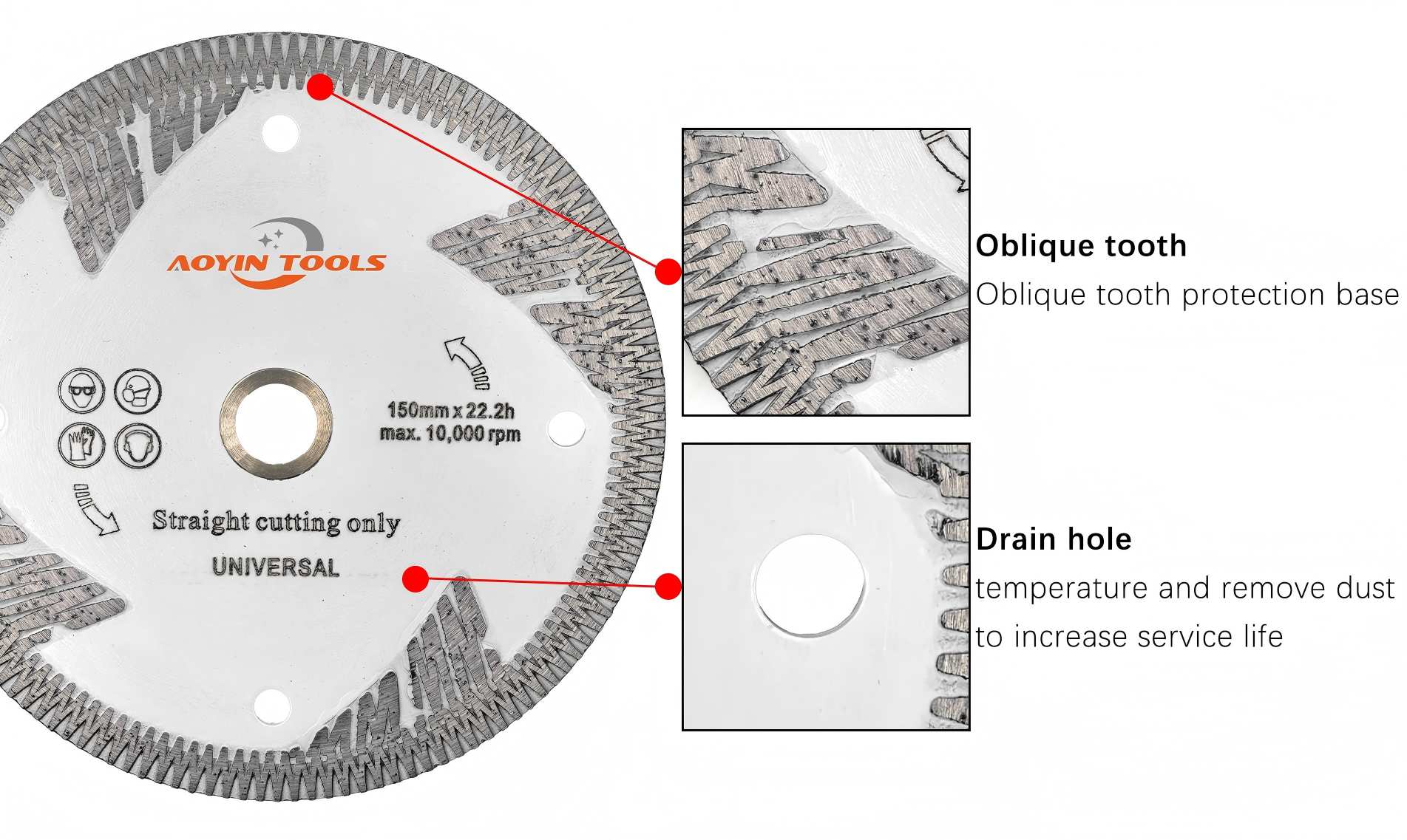 Diamond Narrow Continuous Turbo Rim Blade For Granite Marble